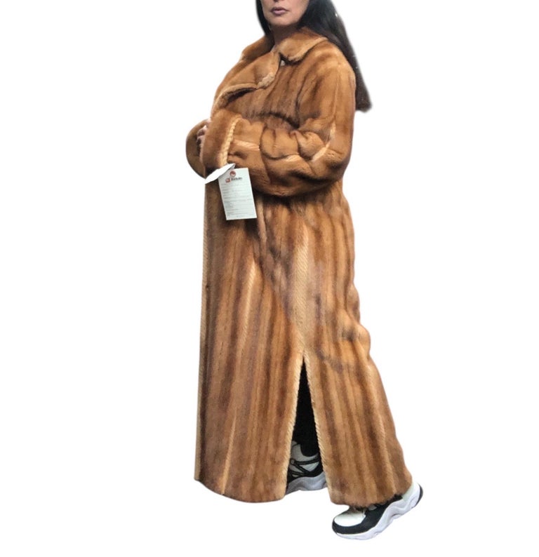 Brand new Jean Crissan whiskey female mink fur coat 8-10/M ~no duties