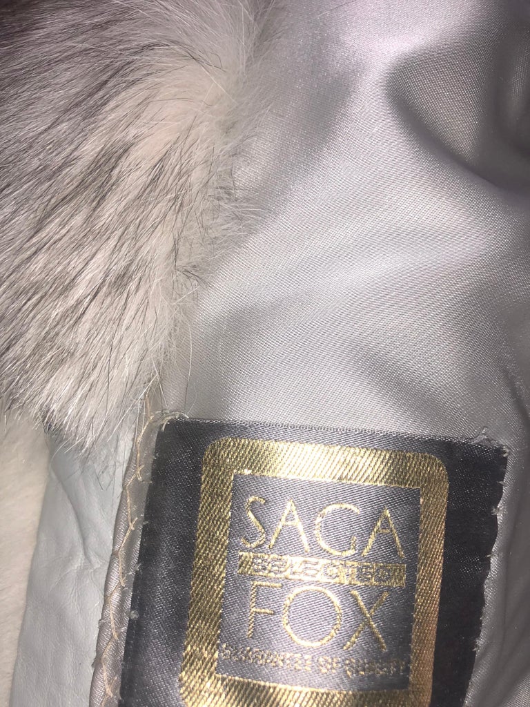 Mint chevron Norwegian fox fur coat 12/M