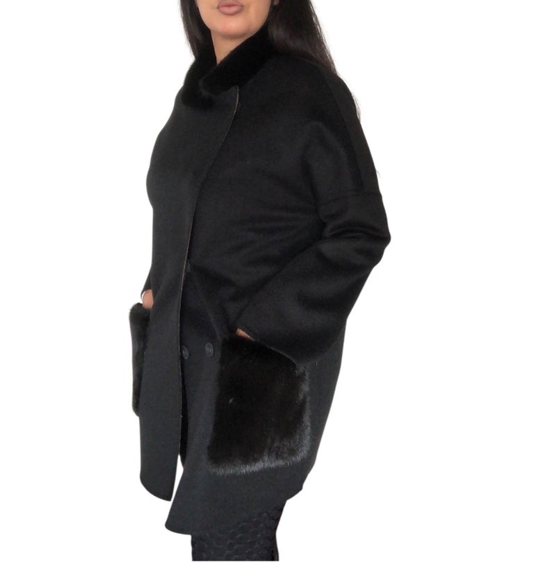 Brand new Loro Piana wool cashmere reversible coat 10/M ~no duties