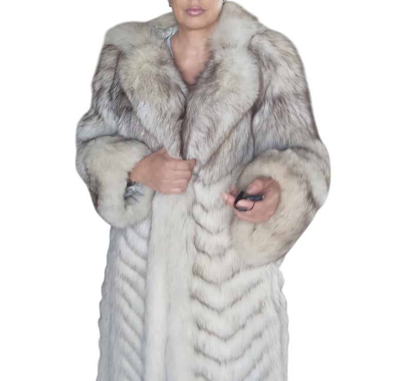 Vintage chevron Norwegian fox fur coat 4-6 ~no duties