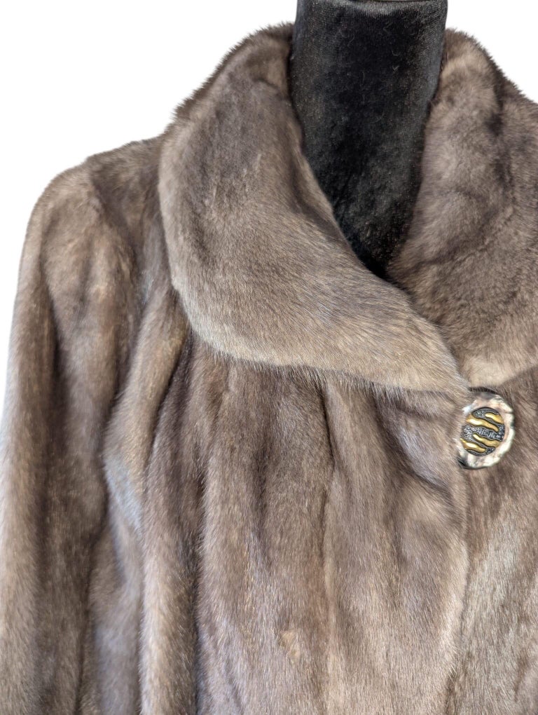 Brand new blue iris mink fur coat #805 ~no duties
