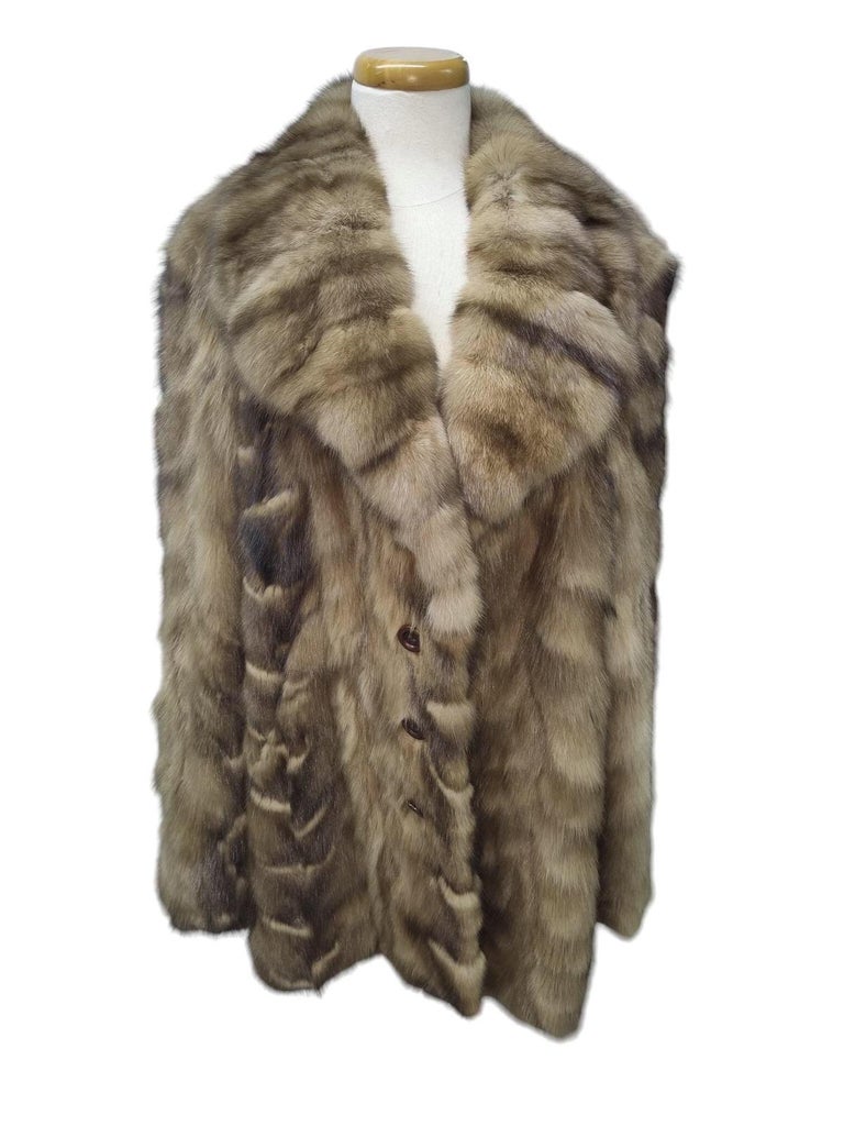 Men's Russian rare Tortora sable fur coat jacket size 44 ~no duties