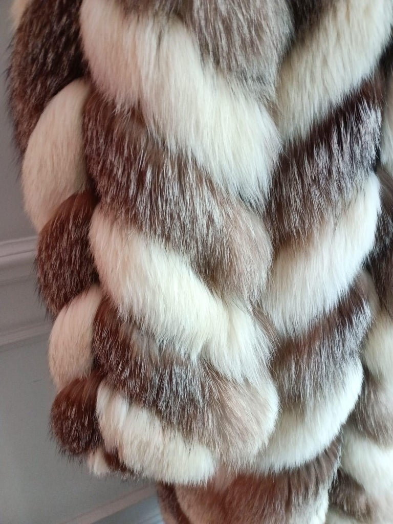 Mint Christian Dior sectional fox fur coat 10/M ~no duties