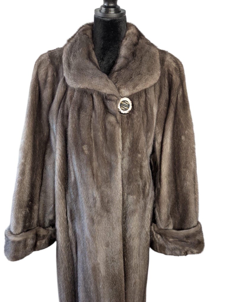 Brand new blue iris mink fur coat #805 ~no duties