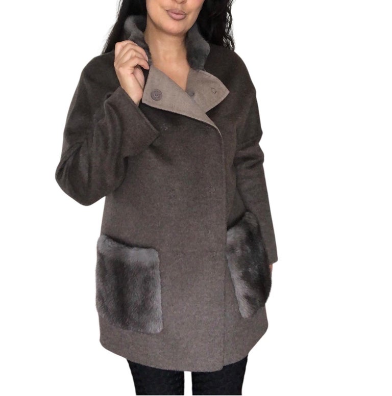 Brand new Loro piana reversible wool cashmere size 6/S ~no duties
