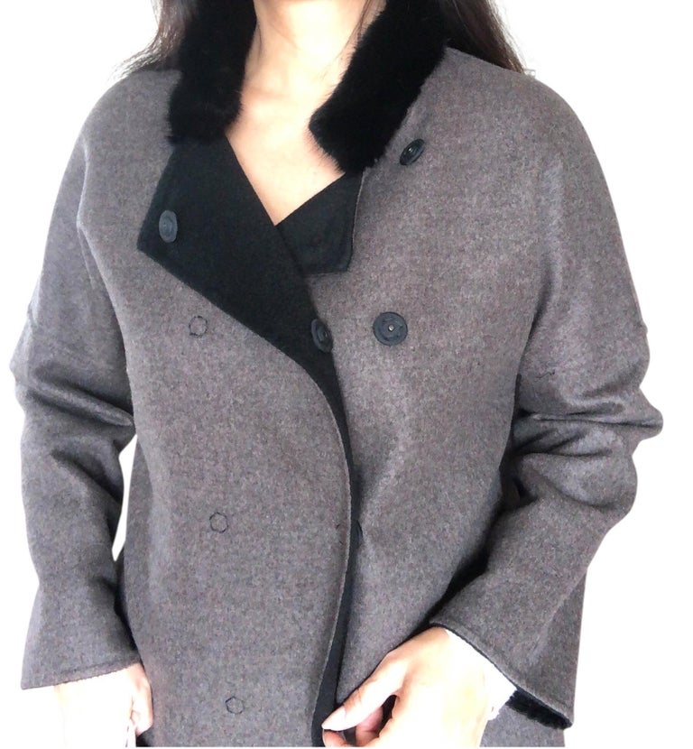 Brand new Loro Piana wool cashmere reversible coat 10/M ~no duties