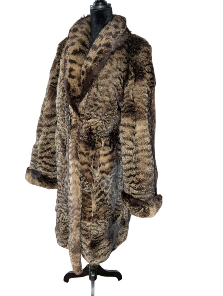 European wild cat fur coat size 18 ~no duties