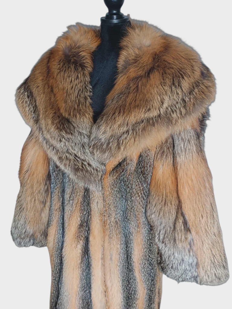 Brand new American gray fox fur coat size 14-18 L ~not duties