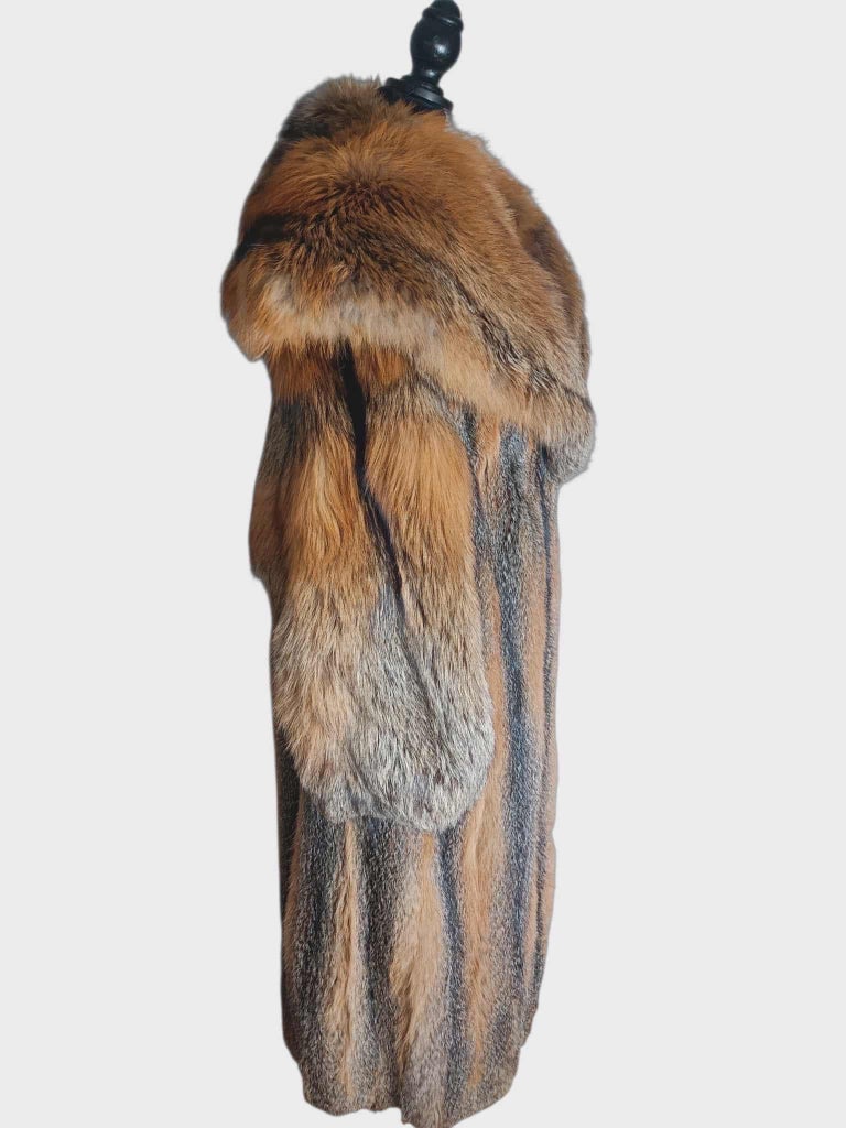 Brand new American gray fox fur coat size 14-18 L ~not duties