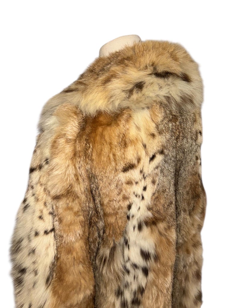 Mint bobcat lynx fur coat size 4-6 ~no duties