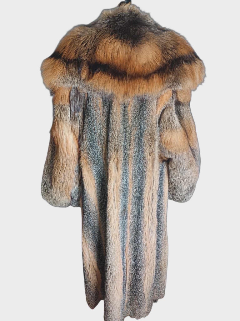 Brand new American gray fox fur coat size 14-18 L ~not duties