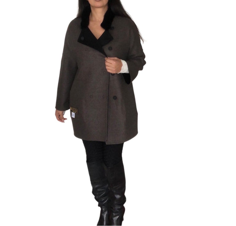 Brand new Loro Piana wool cashmere reversible coat 10/M ~no duties