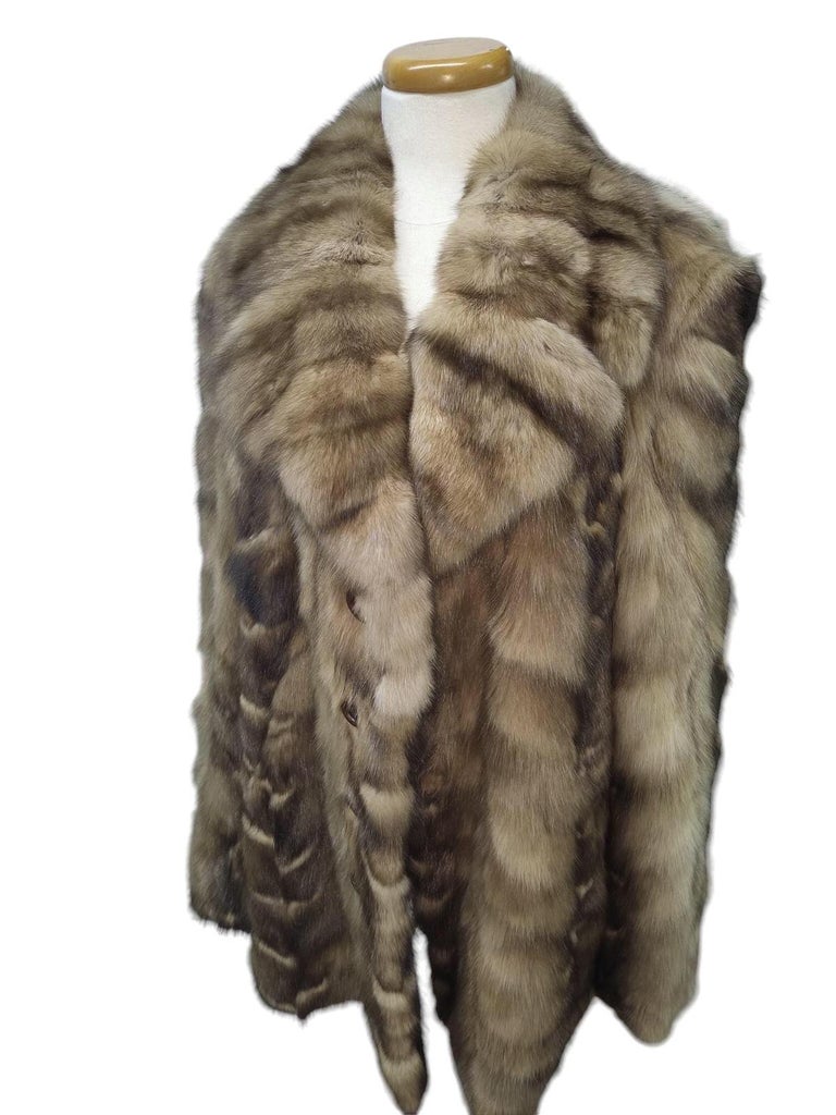 Men's Russian rare Tortora sable fur coat jacket size 44 ~no duties