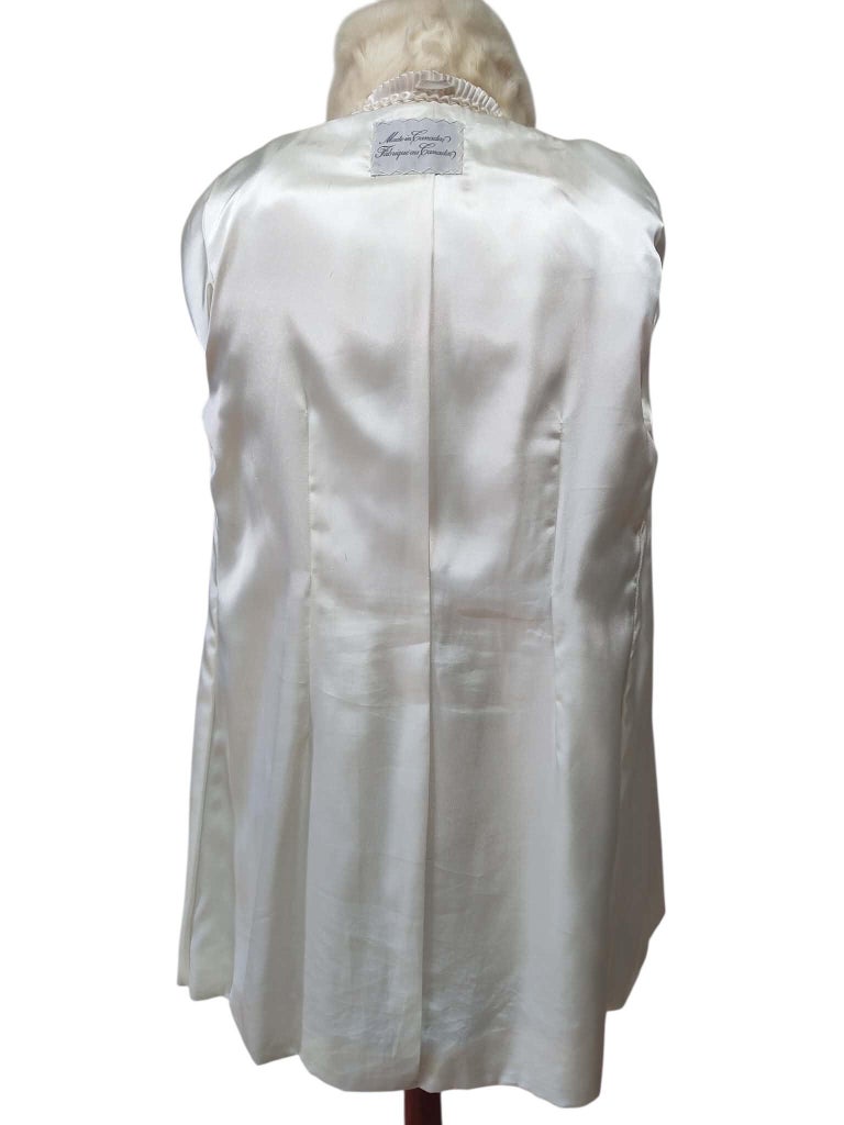 Birger Christensen cream swarkara fur coat size 6/S fits 8/M ~no duties