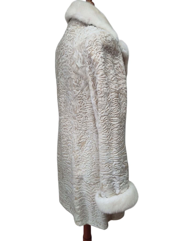 Birger Christensen cream swarkara fur coat size 6/S fits 8/M ~no duties