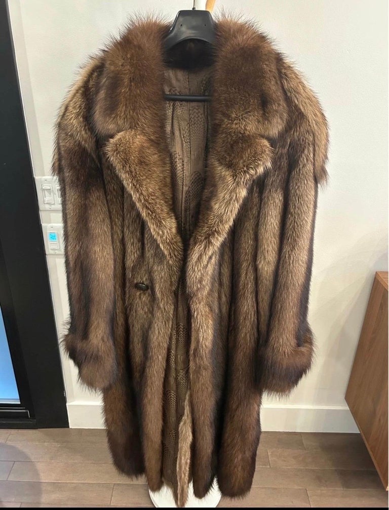 Big Tall Men's Fisher sable fur coat jacket size 50/L ~no duties