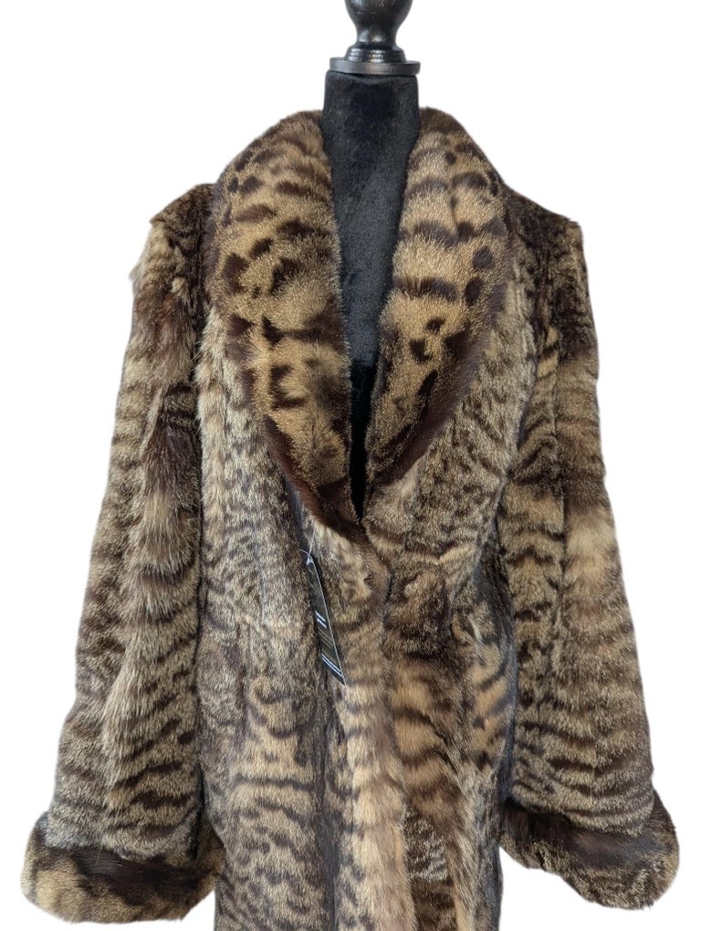European wild cat fur coat size 18 ~no duties