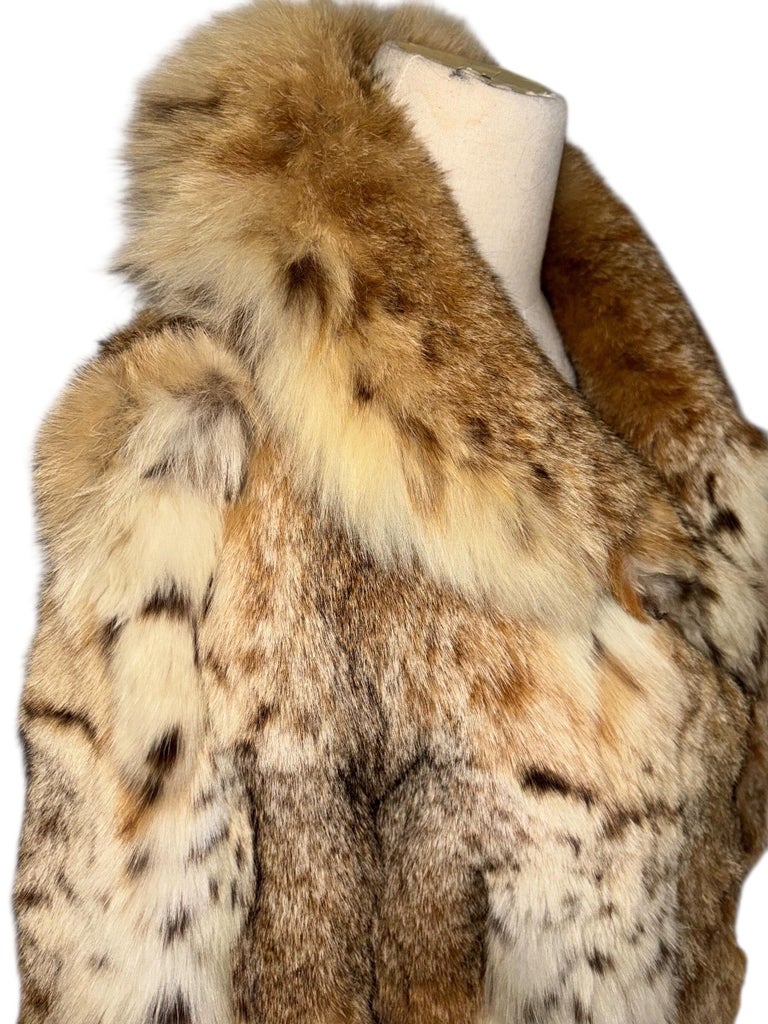Mint bobcat lynx fur coat size 4-6 ~no duties
