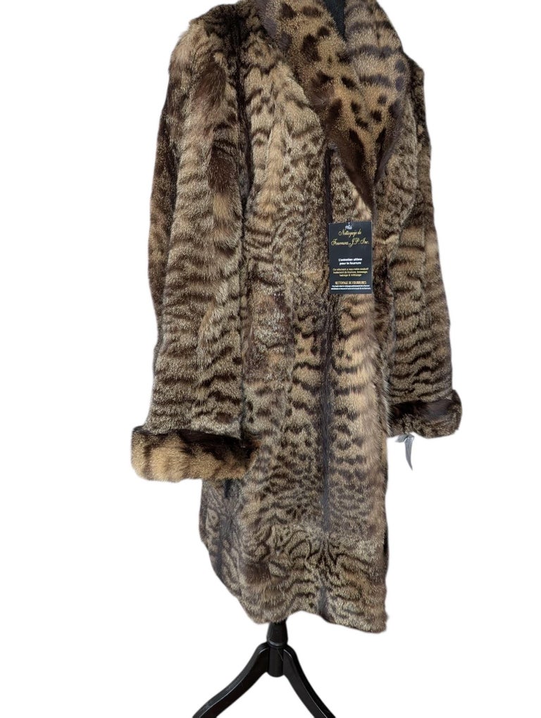 European wild cat fur coat size 18 ~no duties