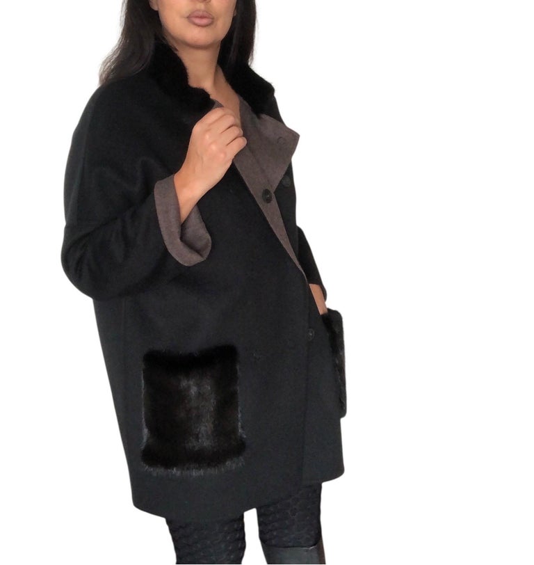 Brand new Loro Piana wool cashmere reversible coat 10/M ~no duties