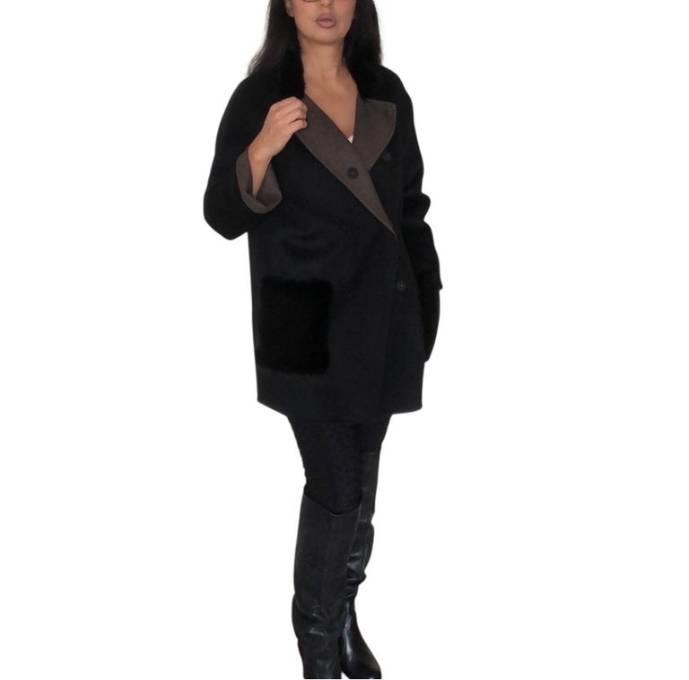 Brand new Loro Piana wool cashmere reversible coat 10/M ~no duties