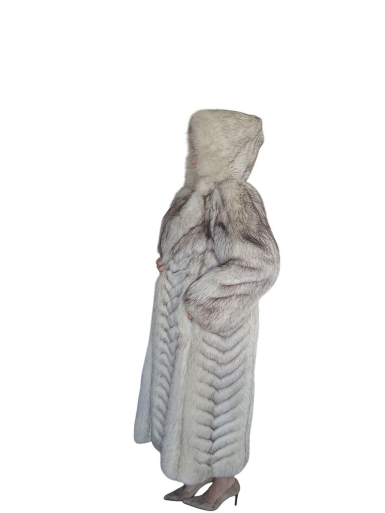 Vintage chevron Norwegian fox fur coat 4-6 ~no duties