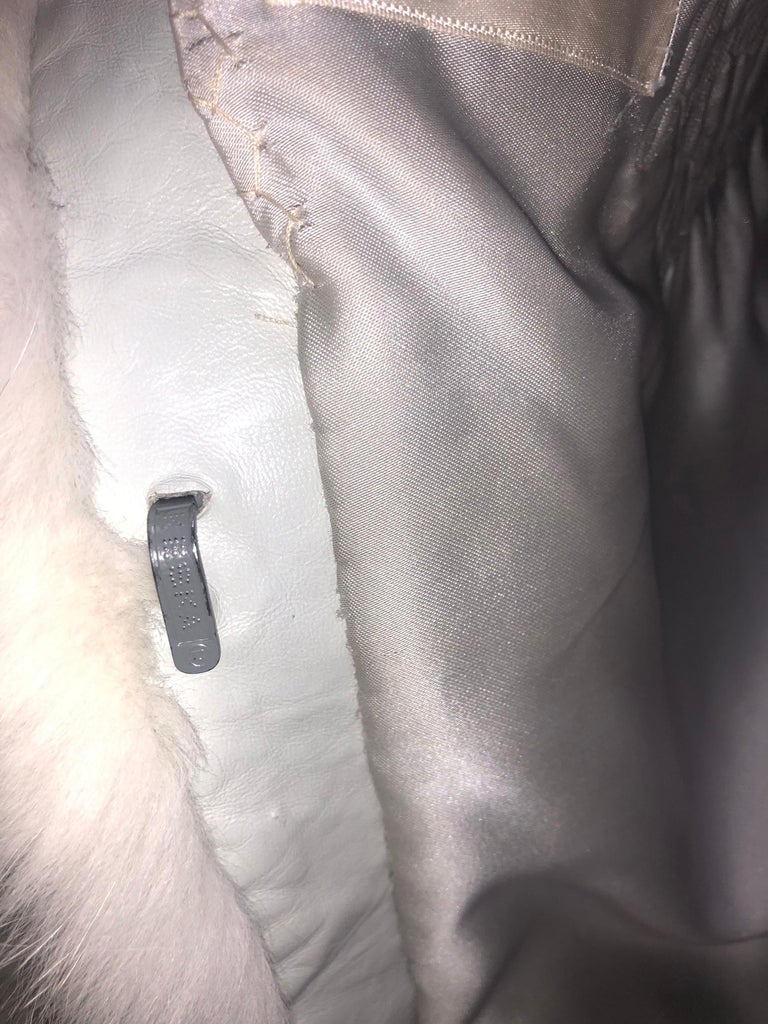 Mint chevron Norwegian fox fur coat 12/M