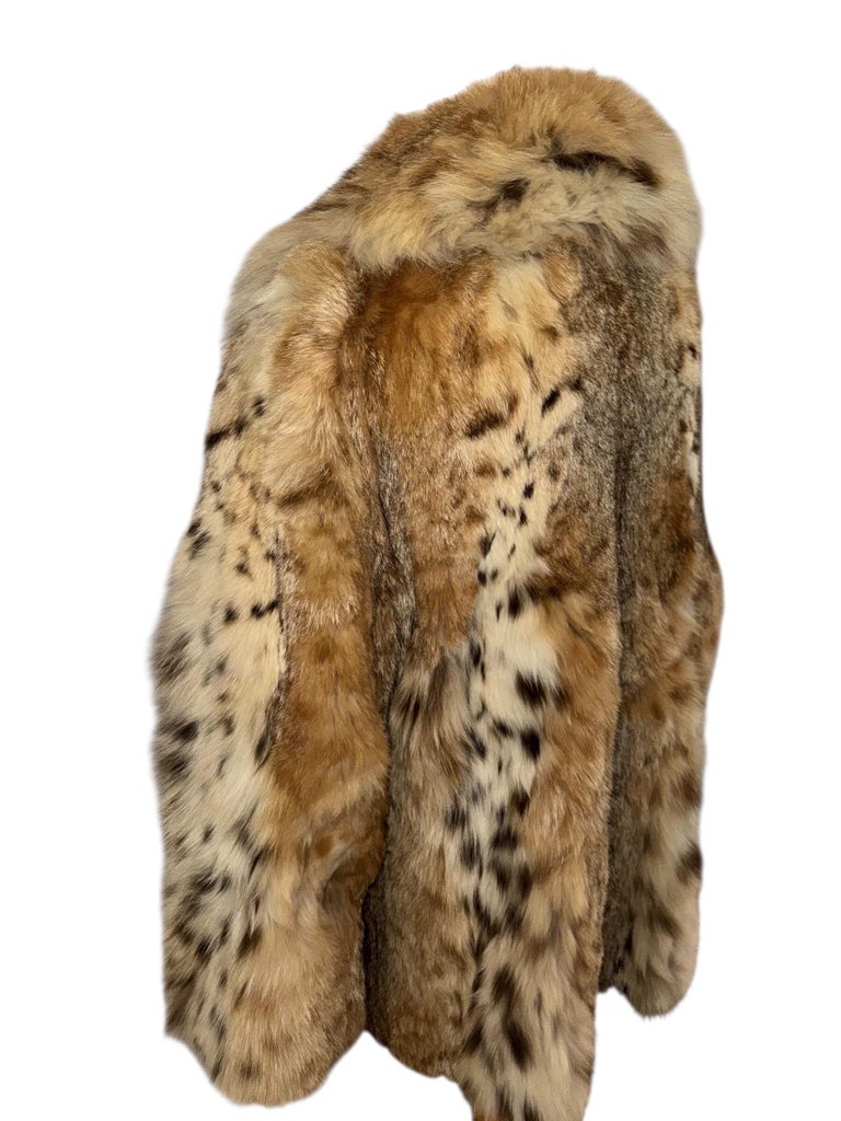Mint bobcat lynx fur coat size 4-6 ~no duties