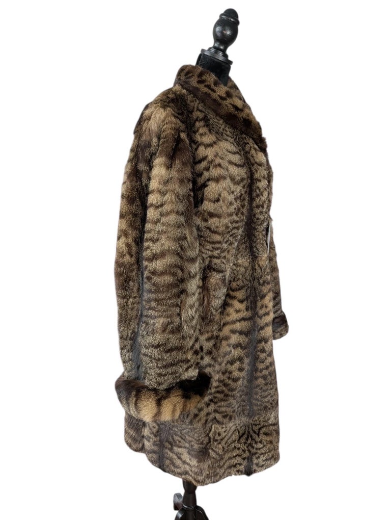 European wild cat fur coat size 18 ~no duties