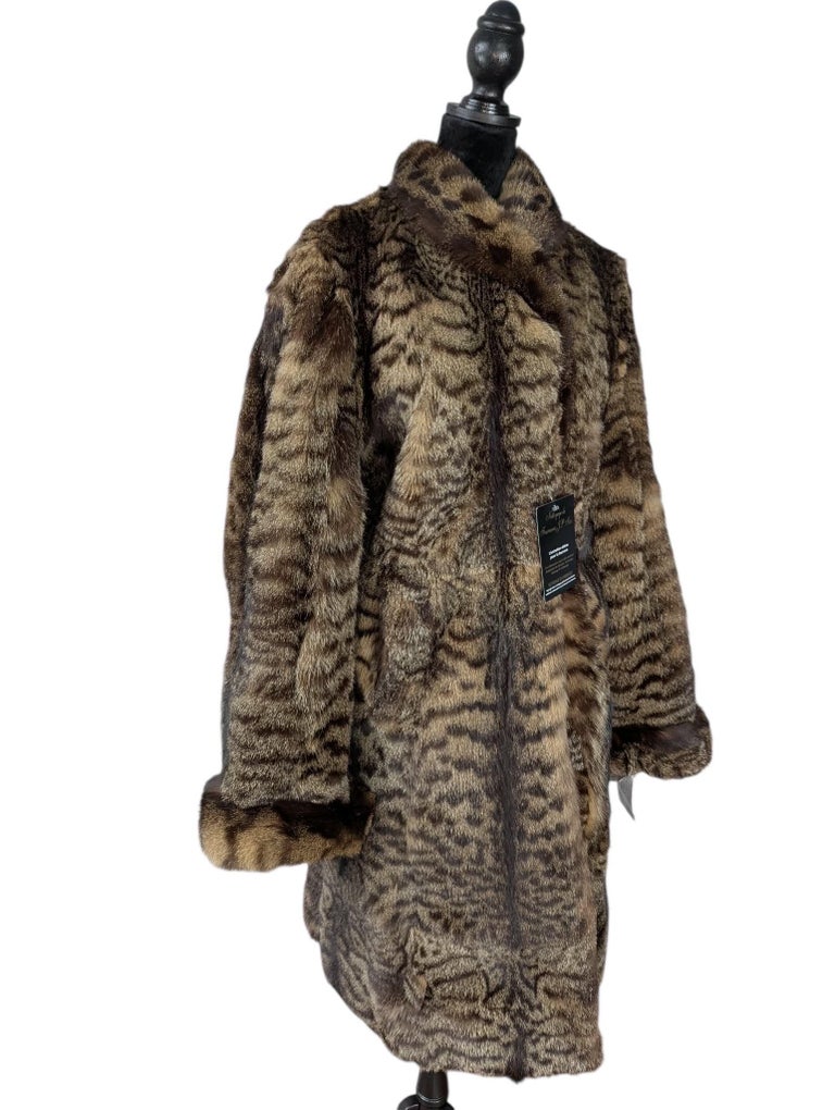 European wild cat fur coat size 18 ~no duties