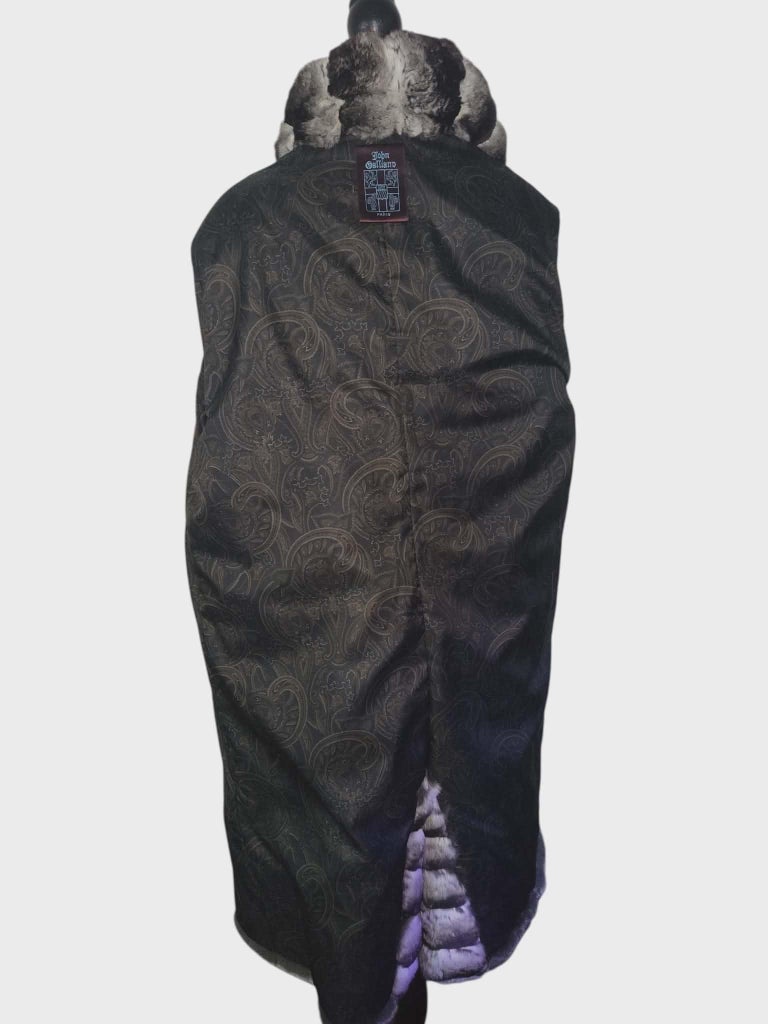 John Galliano chinchilla fur coat unisex women 18 men’s 44-46/L ~no duties