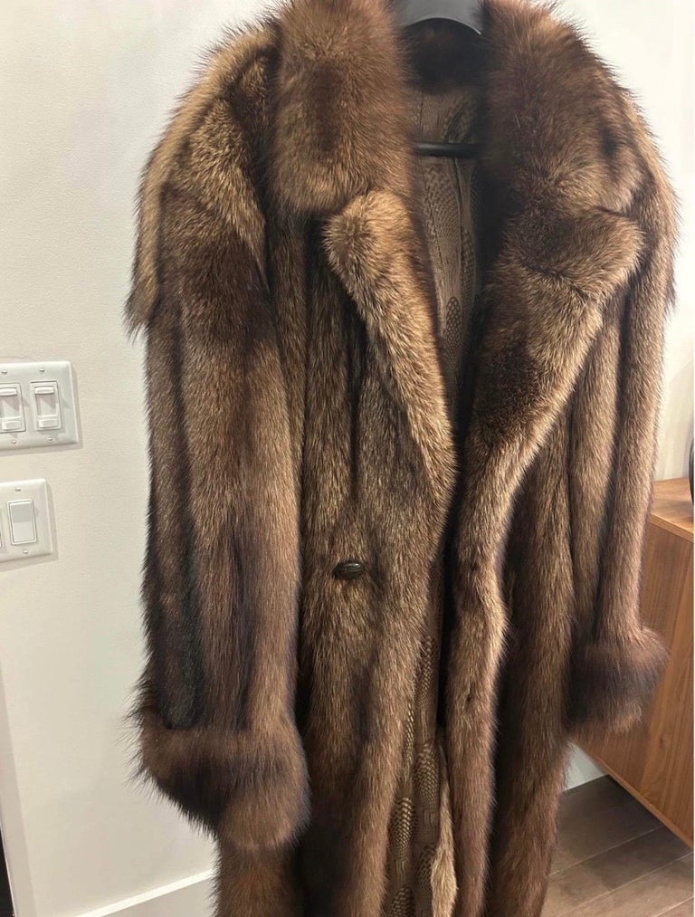 Big Tall Men's Fisher sable fur coat jacket size 50/L ~no duties