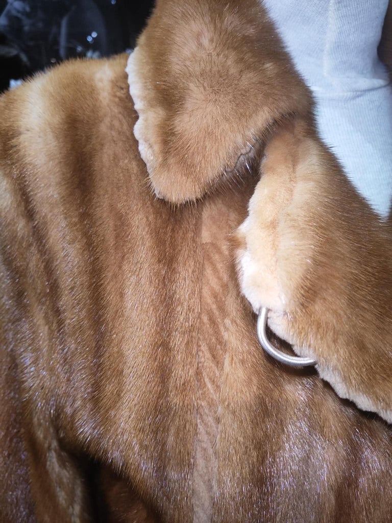 Brand new Jean Crissan female whiskey Mink Fur Coat ~no duties