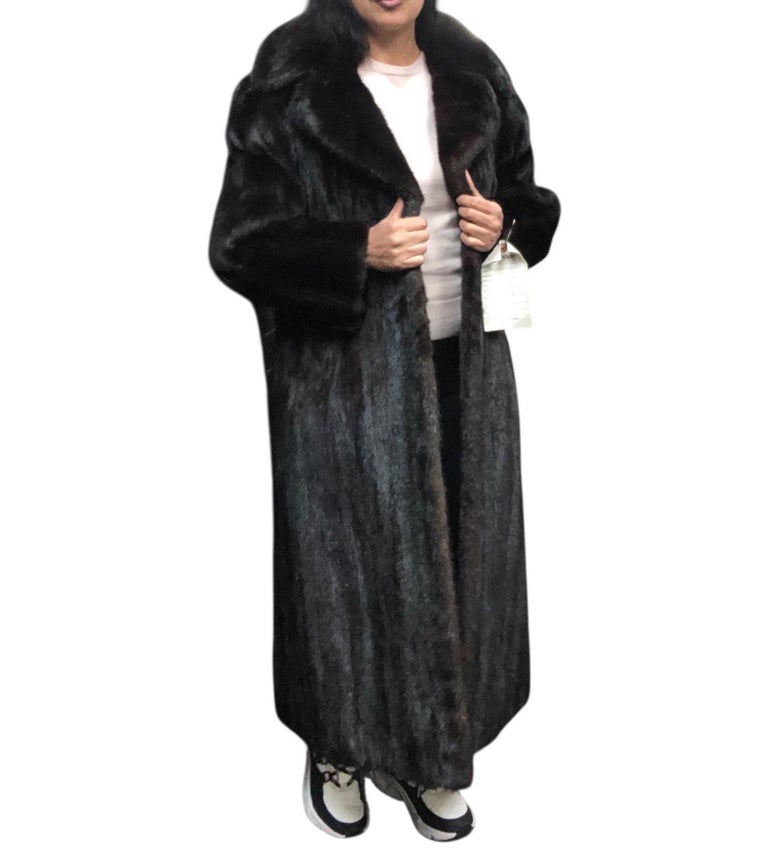 Vintage ranch notch collar mink fur coat 10/M ~no duties