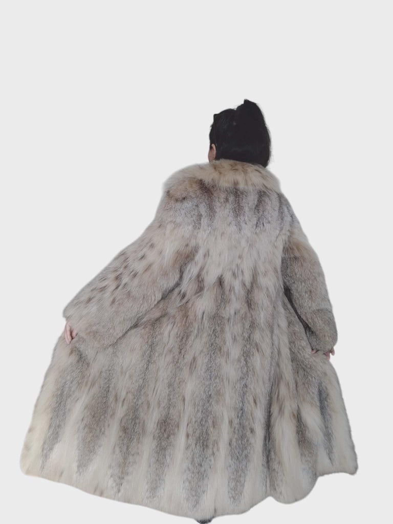 Mint Revillon Lynx fur coat 6/S ~no duties