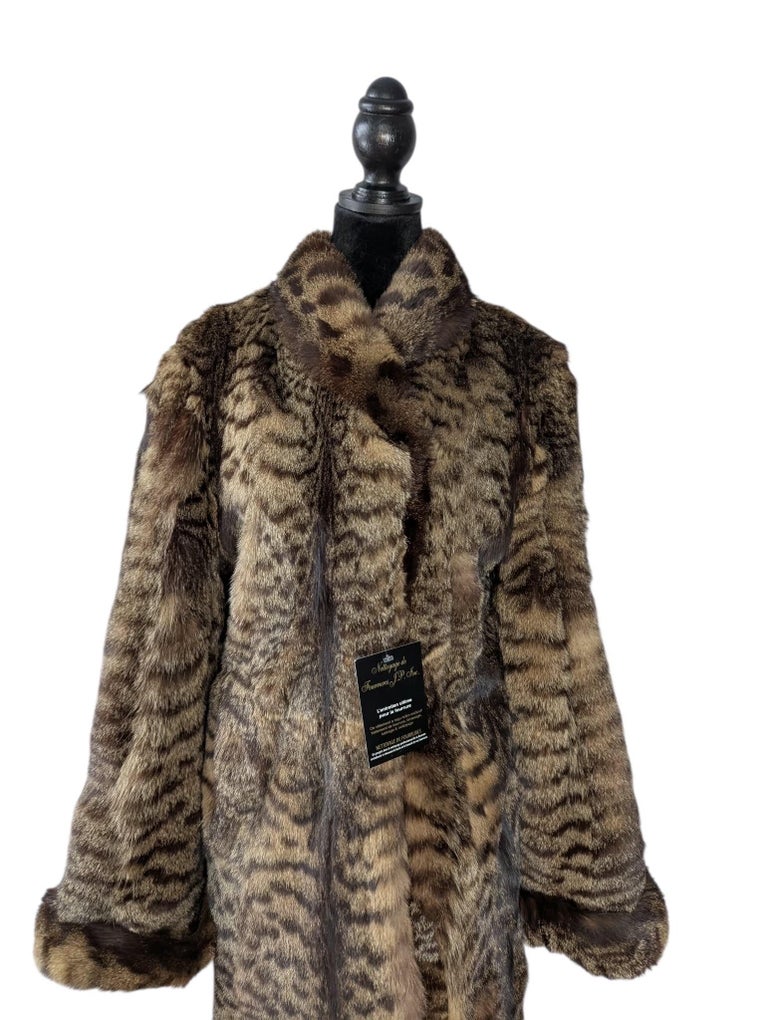 European wild cat fur coat size 18 ~no duties