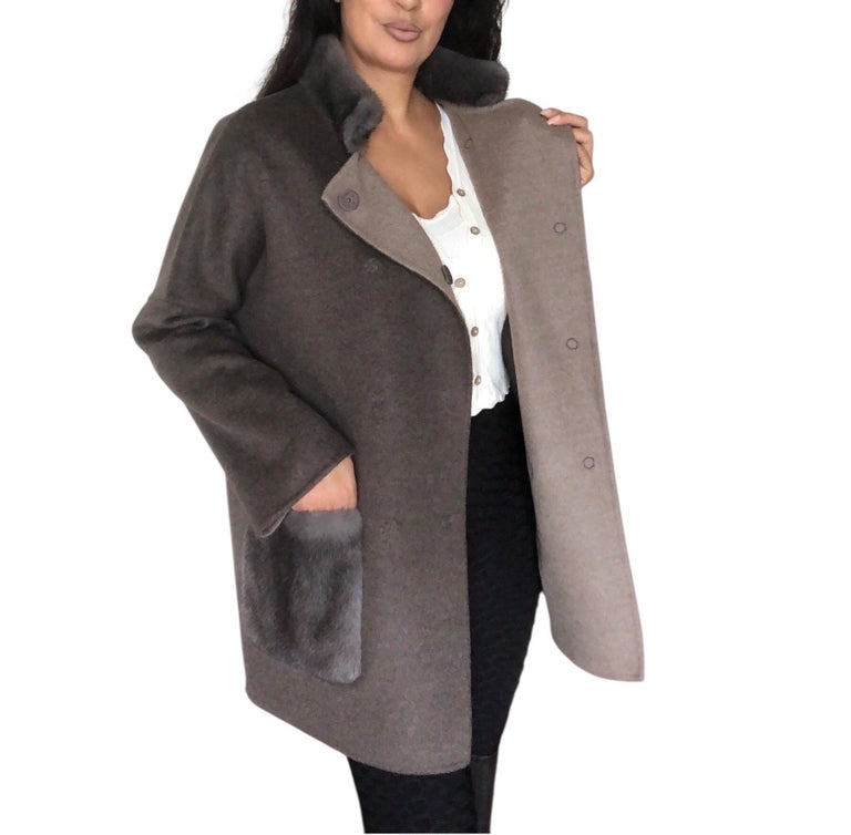 Brand new Loro piana reversible wool cashmere size 6/S ~no duties