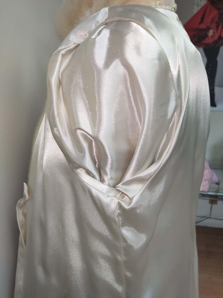 Birger Christensen cream swarkara fur coat size 6/S fits 8/M ~no duties
