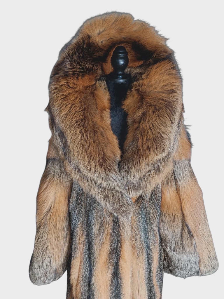 Brand new American gray fox fur coat size 14-18 L ~not duties