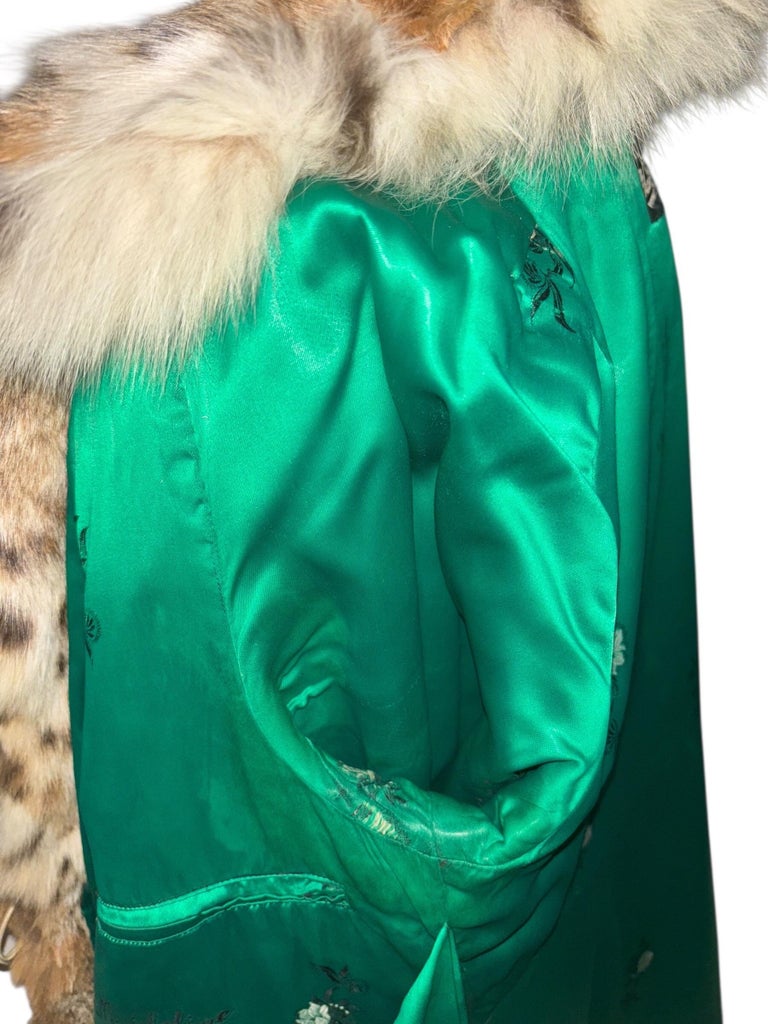 Mint bobcat lynx fur coat size 4-6 ~no duties