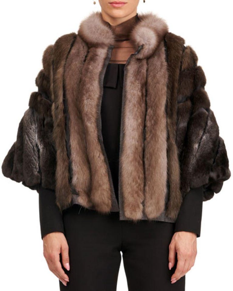 Brand new Loro Piana Wool Sable And Chinchilla Fur Jacket Coat  Sweater XS S M L