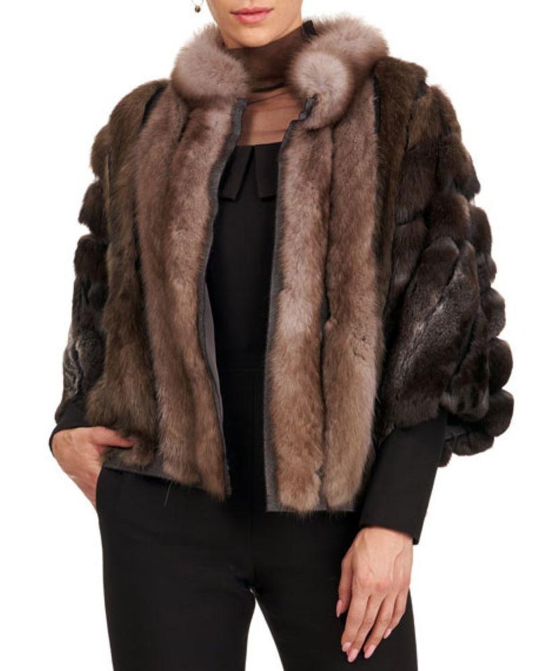 Brand new Loro Piana Wool Sable And Chinchilla Fur Jacket Coat  Sweater XS S M L