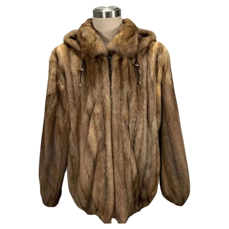 Brand new Big Tall  Men's Russian sable fur coat bomber jacket size 2 XL