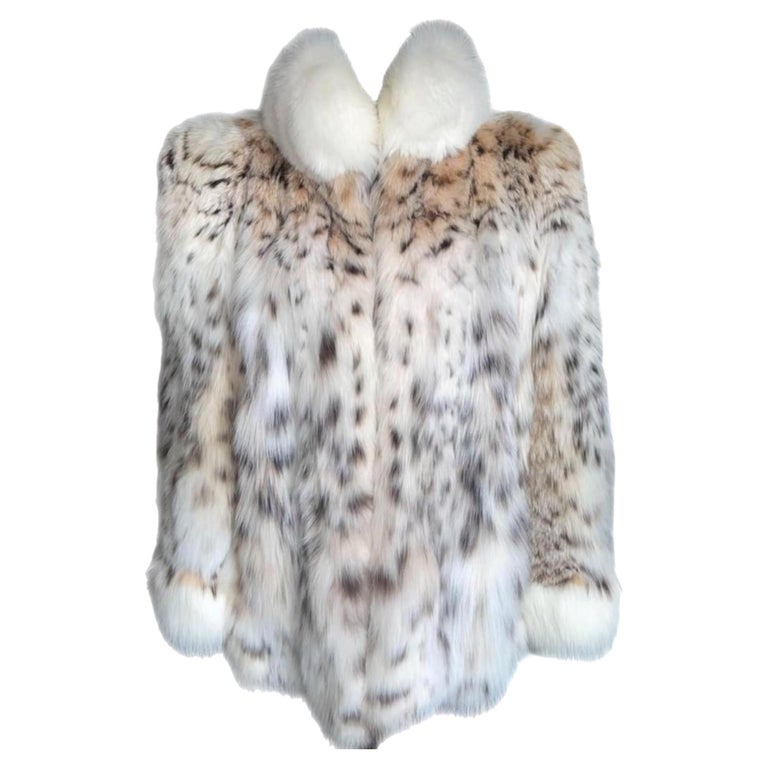 Rare bobcat belly lightweight lynx fur coat size 12-14 ~no duties