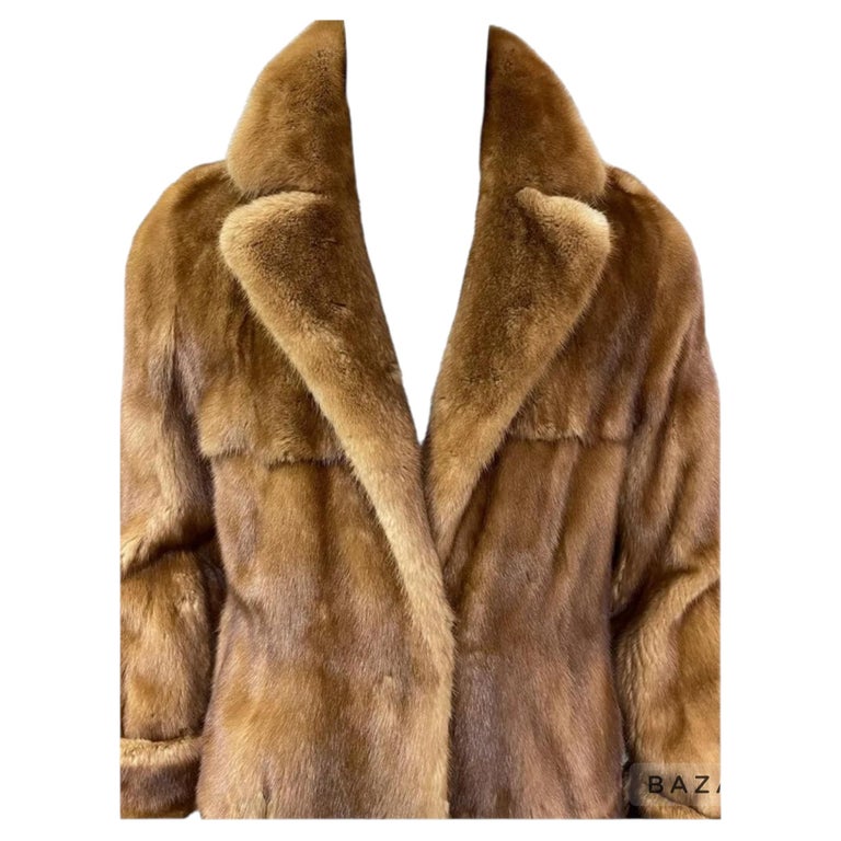 Brand new custom made whiskey female mink Fur coat men's 44 silk ~no duties