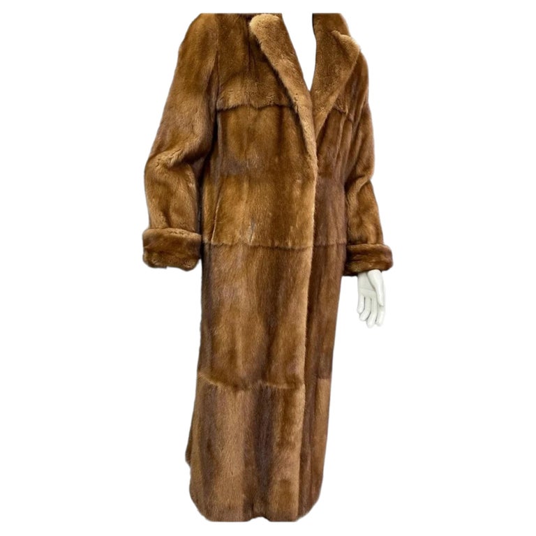 Brand new custom made whiskey female mink Fur coat men's 44 silk ~no duties