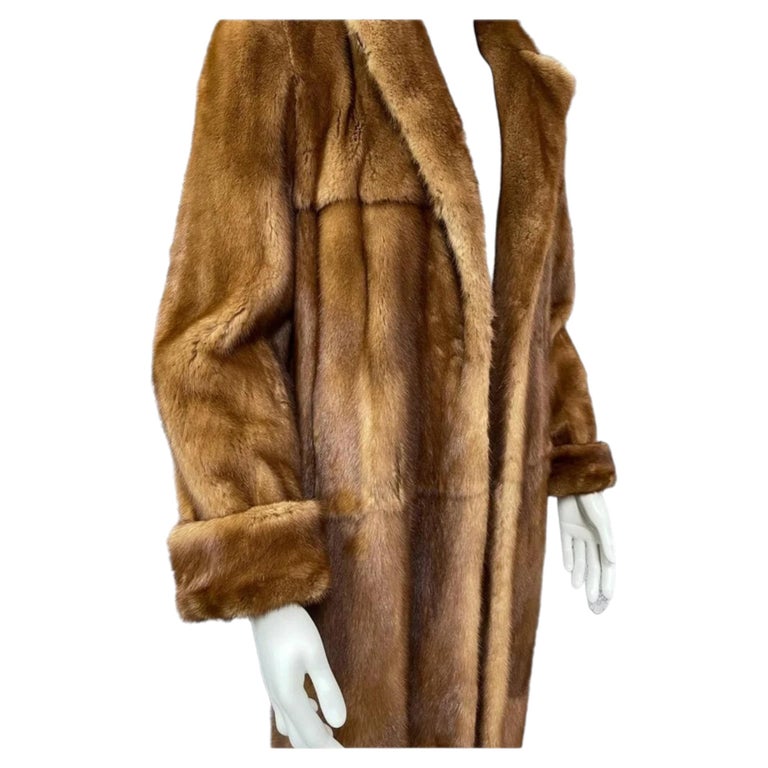 Brand new custom made whiskey female mink Fur coat men's 44 silk ~no duties