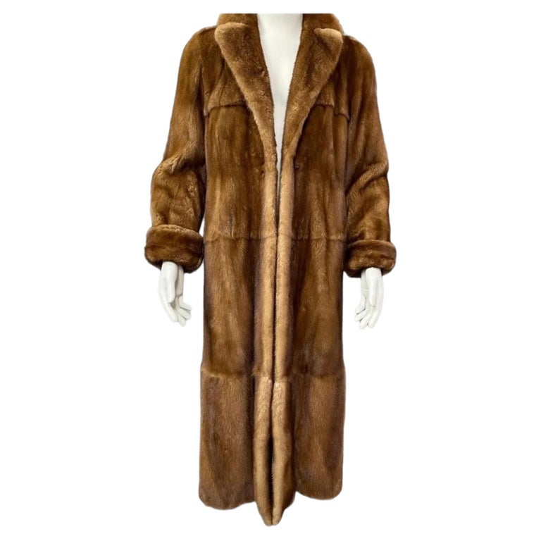 Brand new custom made whiskey female mink Fur coat men's 44 silk ~no duties