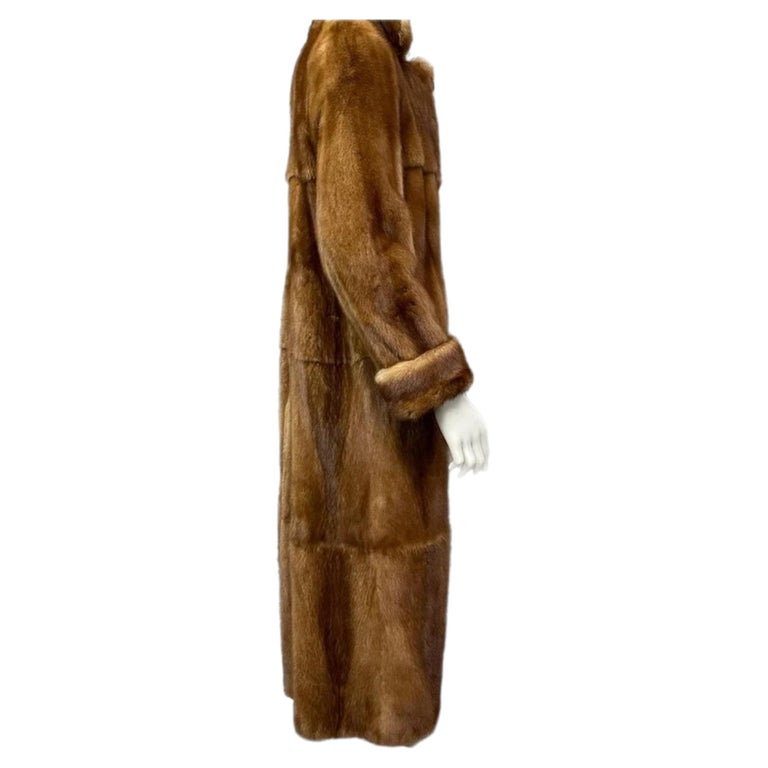 Brand new custom made whiskey female mink Fur coat men's 44 silk ~no duties