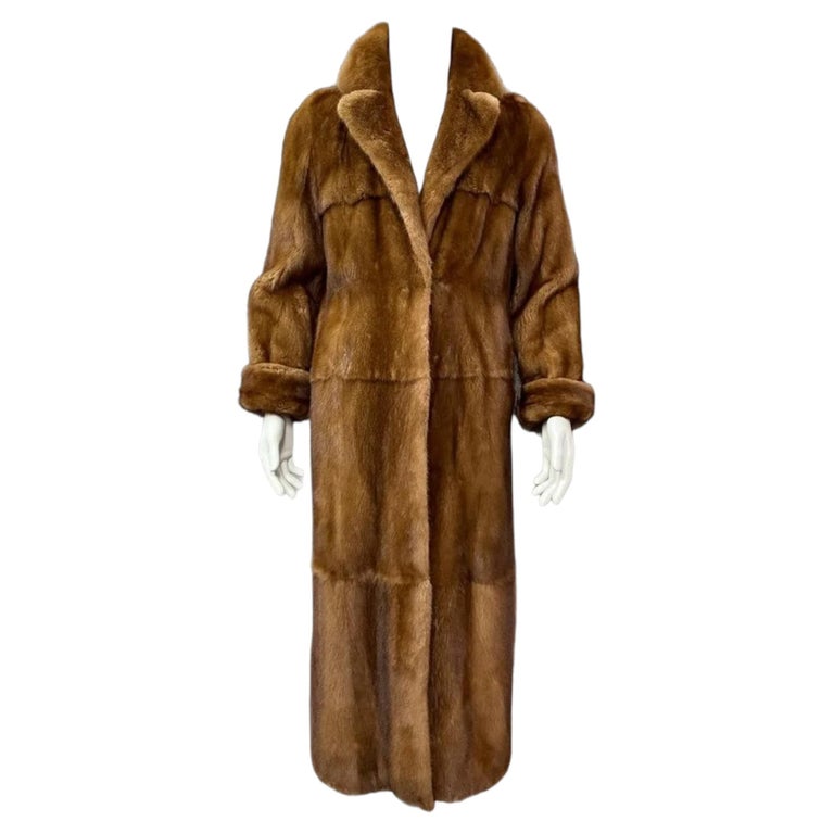 Brand new custom made whiskey female mink Fur coat men's 44 silk ~no duties